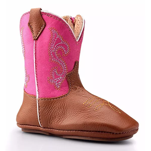 Bota Texana Baby Country Couro Rosa