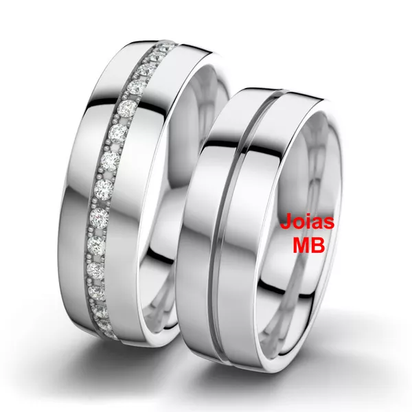 Alianças de Ouro Branco Reino Unido 6mm