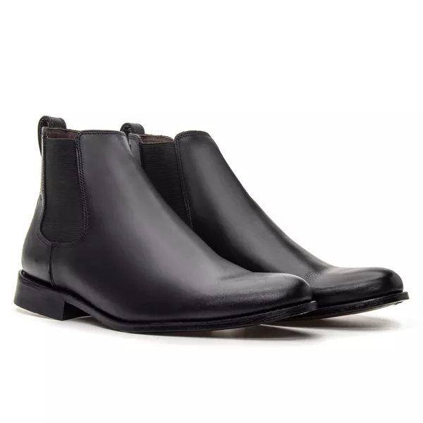 Bota Chelsea com Solado em Couro Nobre - Preta - Don Matuto | Botinas Premium