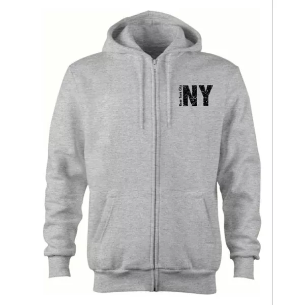 MOLETOM DE ZIPER FEMININO E MASCULINO NEW YORK CINZA JOSTY