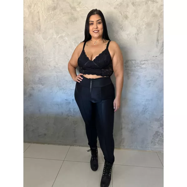 Calça Premium Prada Anti Celulite com detalhe zipper fake