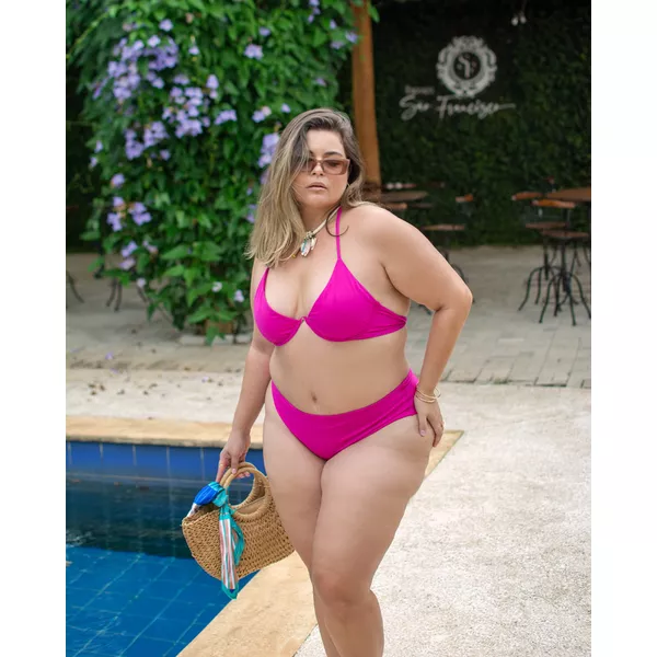 Biquíni Plus Size Aro Único Fio Duplo Rosa Light