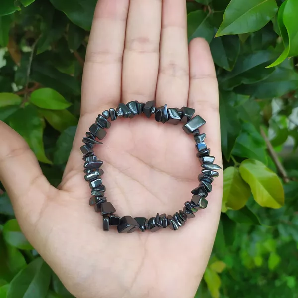 Pulseira de cascalho Pedra Hematita - Proteção e Cura