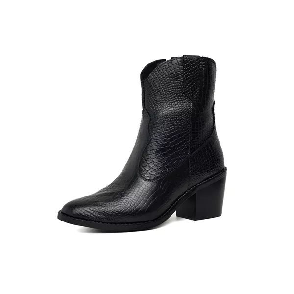 Bota Western Laura Croco Preto