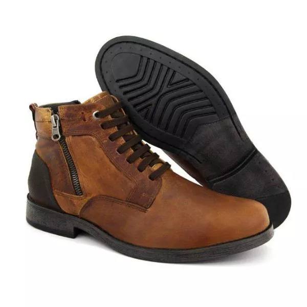 Bota Masculina Boxer em Couro Urban Casual Mostarda - Versatilidade e Modernidade