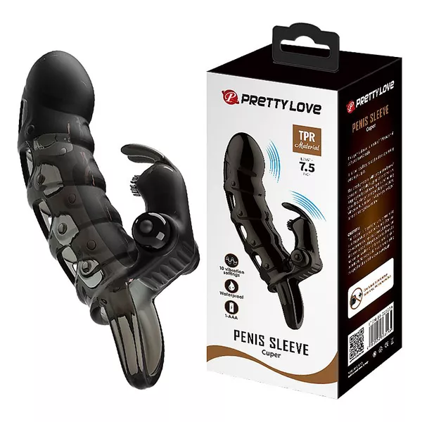 Capa Peniana Black com Vibro - Pretty Love - com Vibro 10 modos de vibração 