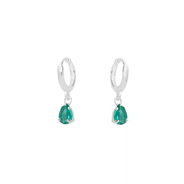 Brinco Argolinha Gota Color Prata 925 