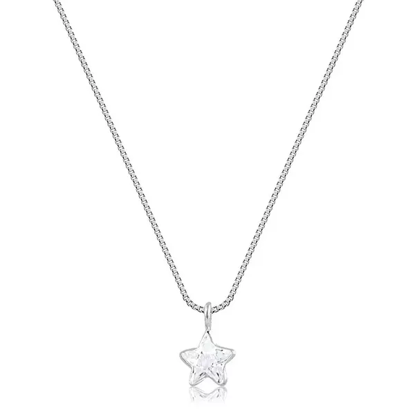 Colar Ponto De Luz Estrela Prata 925
