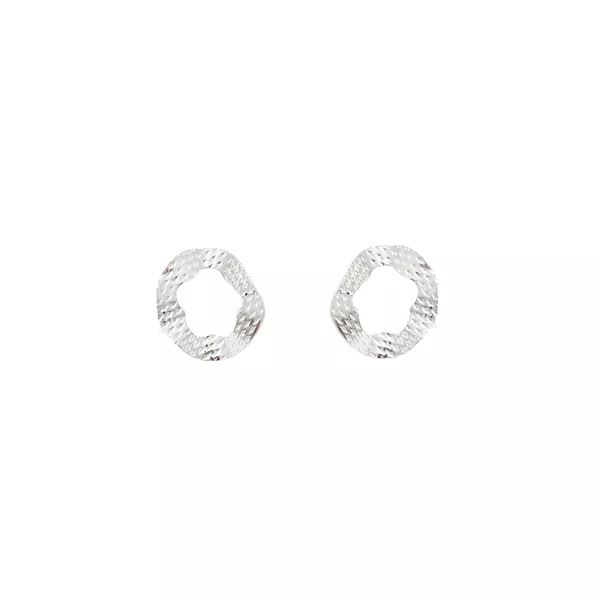 Brinco Orgânico Vazado 1,5cm Prata 925