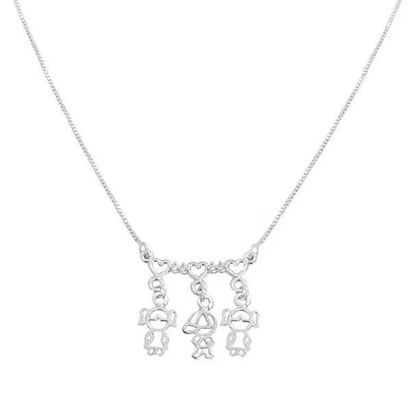 Colar 3 Filhos Personalizado Prata 925