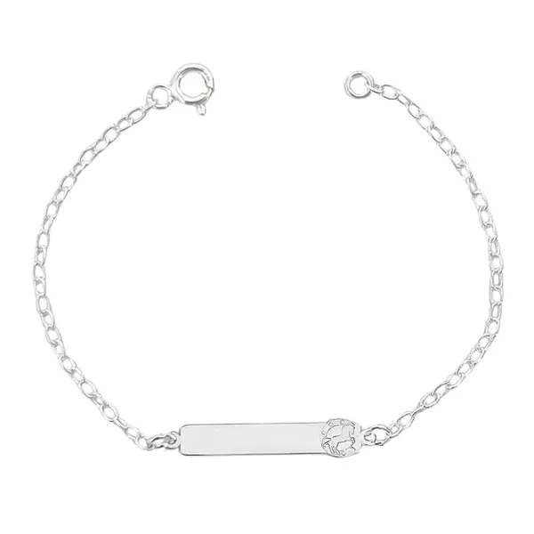 Pulseira Infantil Plaquinha Cavalo Prata 925