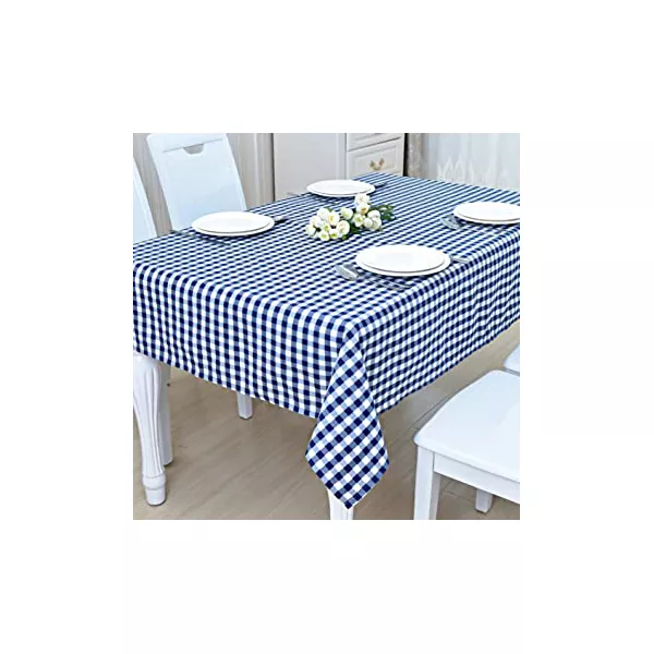 Toalha de Mesa em Oxford Xadrez Azul