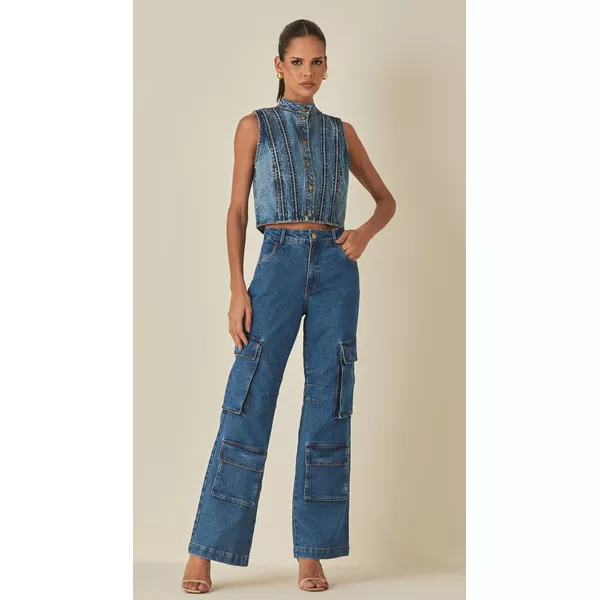 Calça Cargo Jeans