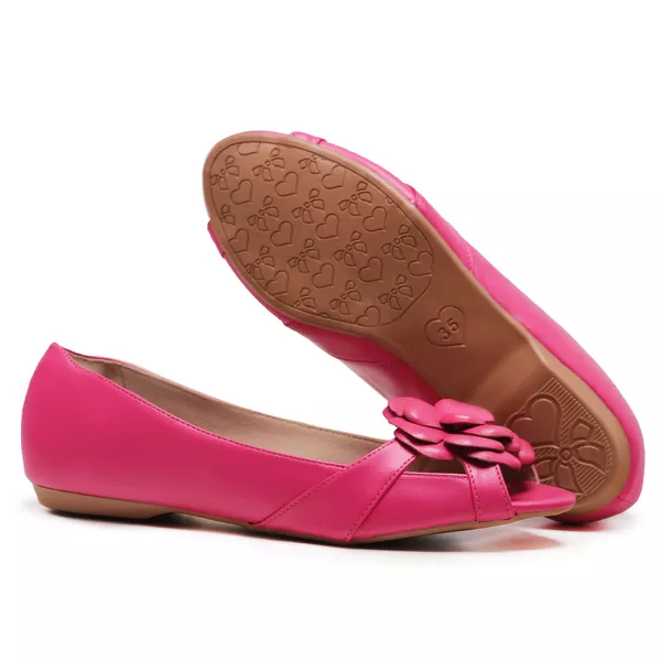 Sapatilha Charlot PeepToe Flor Pink | LeRUCHEL