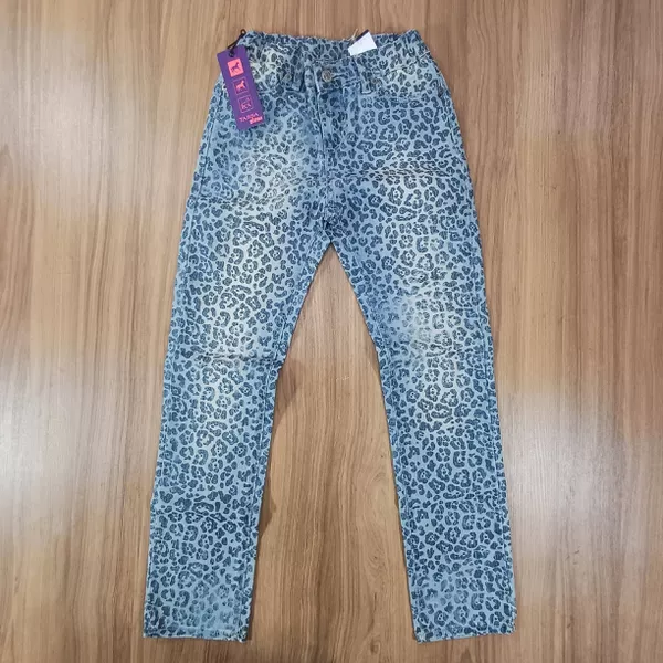 Calça Jeans Juvenil Feminina American Country Boots Cut Bordada 