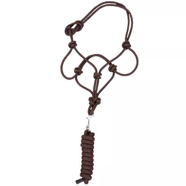 Cabresto para Cavalo Nylon Marrom 7 nós c/ Cabo Boots Horse 3838