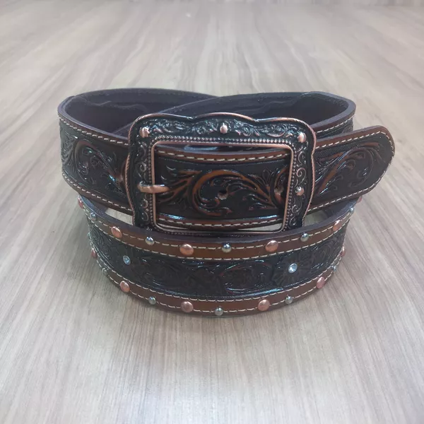 Cinto Master Pedra Cravo Trabalhado em Couro 7549