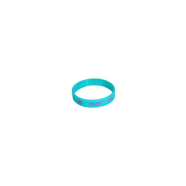 Pulseira Tuff Azul Turquesa com Logo e Escrita Pink S/M