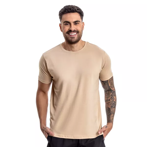 Camiseta básica Bege