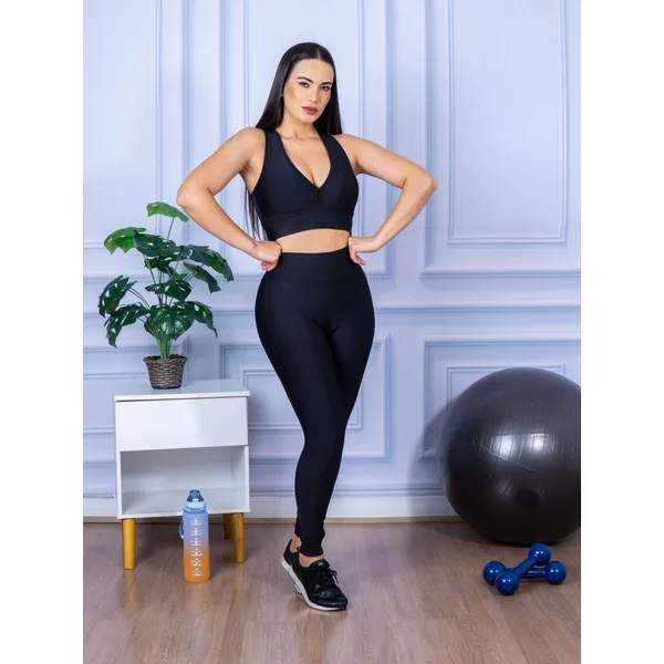Conjunto Calça Legguing e Top Nadador Suplex Preto