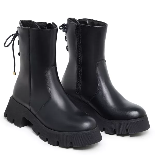 Bota Coturno Cadarço Cano Alto 15000 Preta