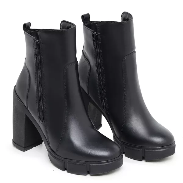 Bota Salto Grosso Cano Curto Preta 16010
