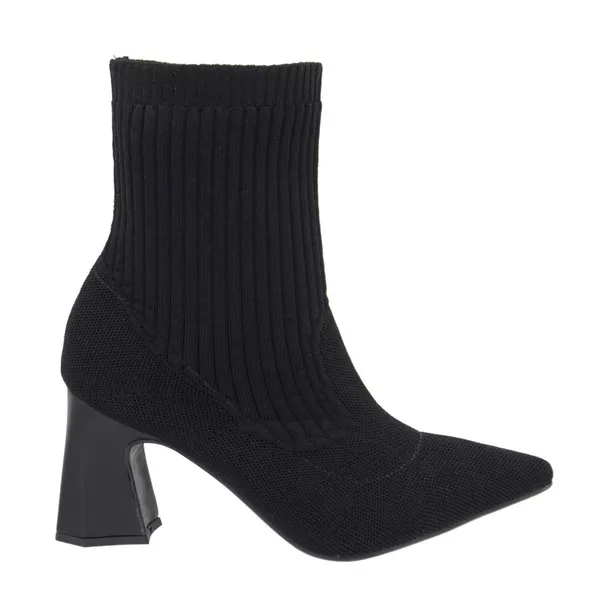 Bota Cano Baixo Salto Grosso Meia Preto 184000 