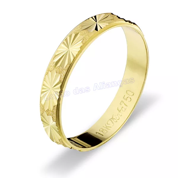 Aliança De Ouro 18k 750 10172.1