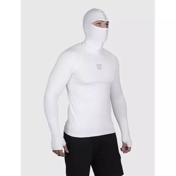 Camiseta Branca USUP Ninja Manga Longa Microdry UV50+ Com Abertura