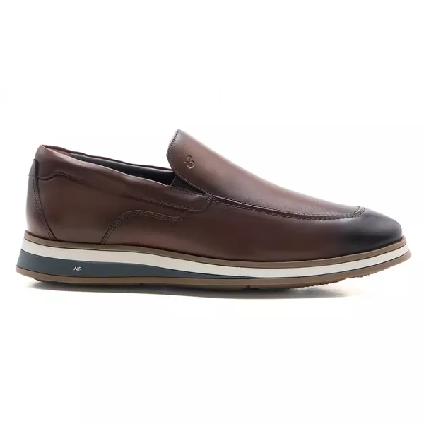 Sapato Jota Pe Casual Marrom em Couro Air Leeds | MADOK