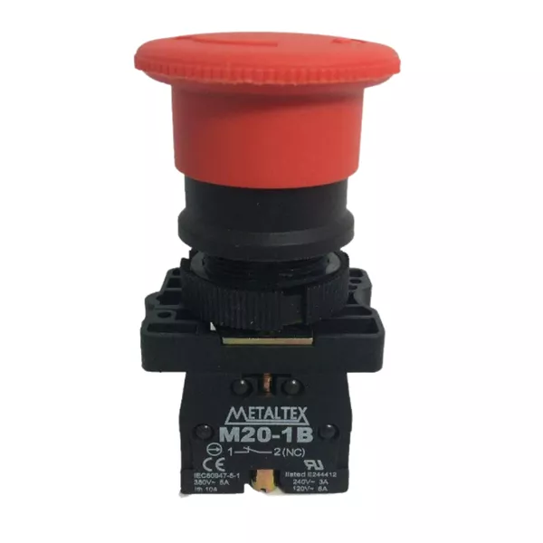 Botao Soco Emergencia com Trava Vermelho 1NF P20AKR-R-1B Metaltex