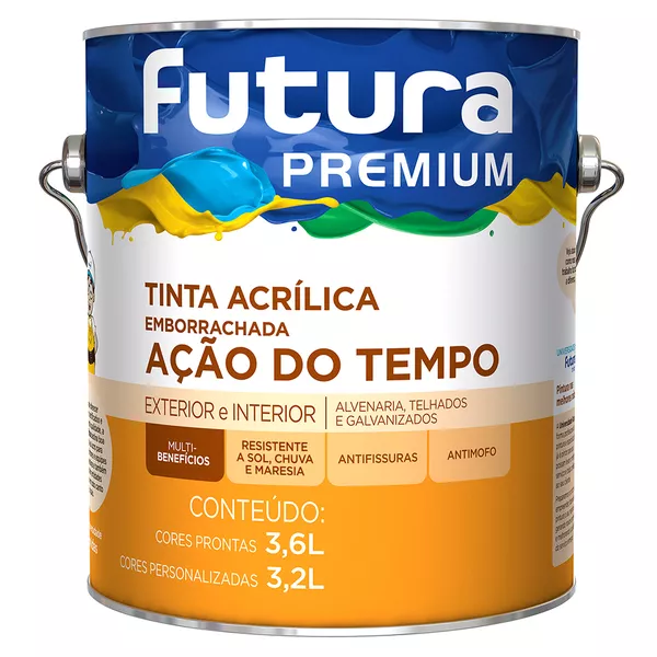 Tinta Acrílica Emborrachada Ação do Tempo 3,6L Branco - Futura 