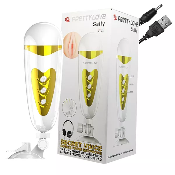 Masturbador Lanterna Com Vibro e Ventosa Sally SI (1217) - Vagina