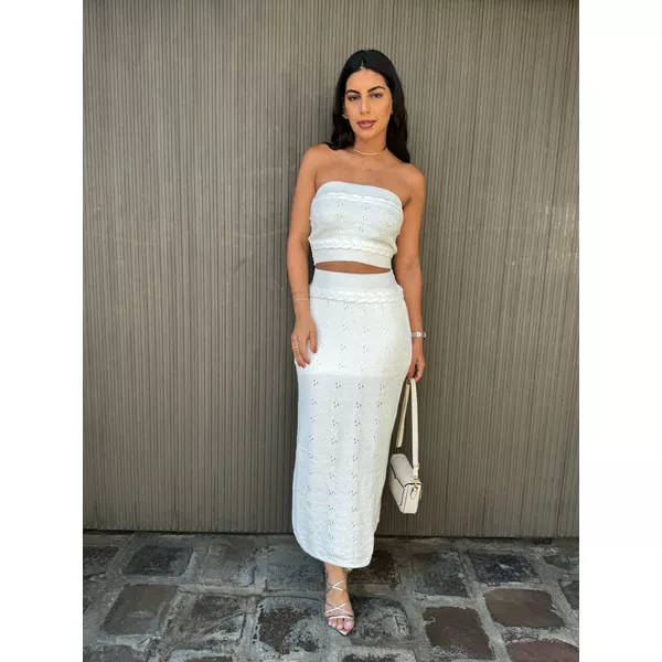Conjunto De Tricô Branco Raquel 