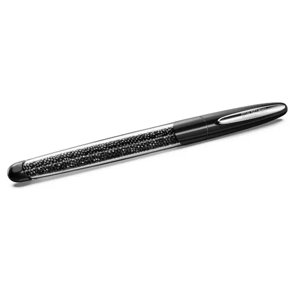 Caneta Swarovski Millenia Esferográfica Preta Com Pedras