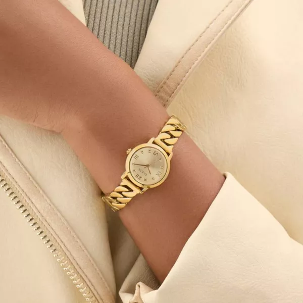 Relógio Guess Feminino Dourado Pulseira Corrente GW0867L2