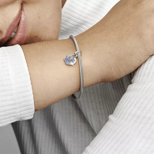 Charm Pandora Pendente Andorinha Azul Brilhante