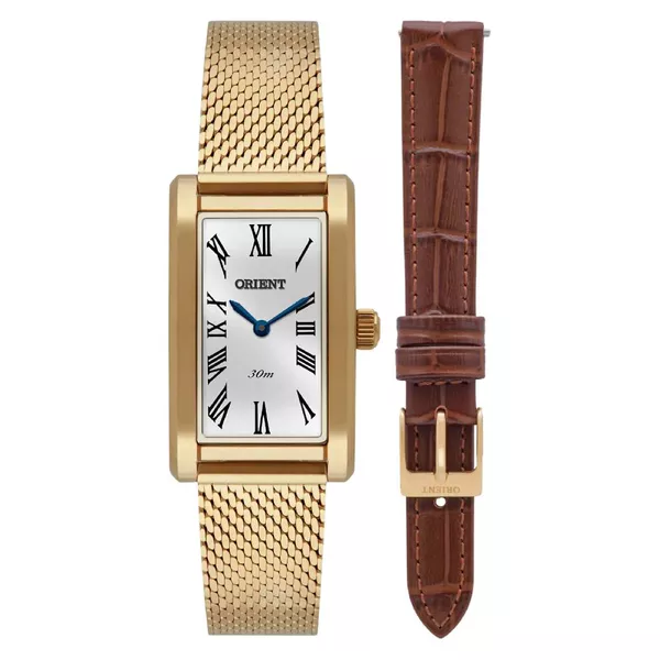 Relógio Orient Eternal Tank Troca Pulseira LGSS0077-S3KX
