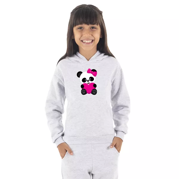 Moletom Canguru Infantil Menina Panda Co... - Benellys Loja Oficial
