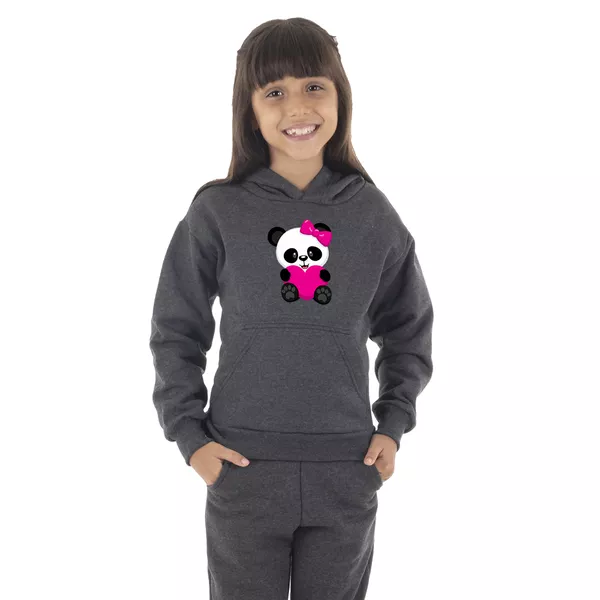 Moletom Canguru Infantil Menina Panda Co... - Benellys Loja Oficial