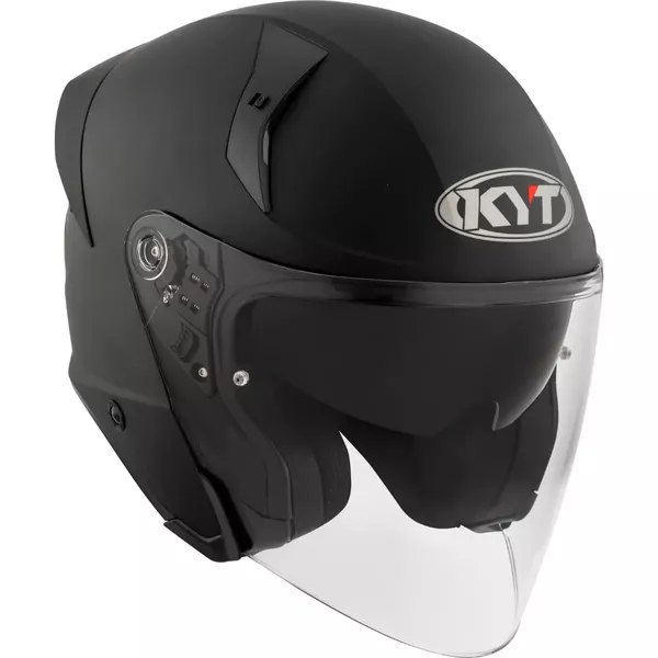 KYT TTR-Jet ジェットヘルメット Capacete Kyt TTR-Jet Plain Ice Matt Black - Preto Fosco Moto One