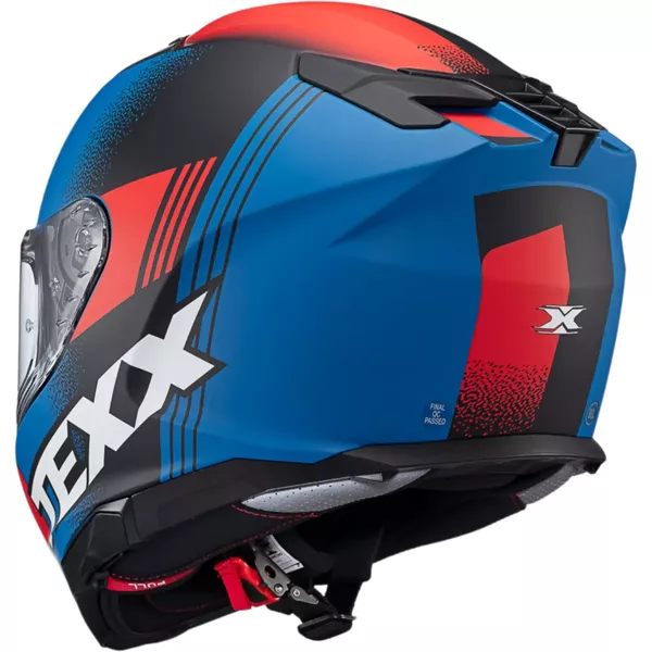 Capacete Texx Kaiman Track - Vermelho Preto Azul Fosco Moto One