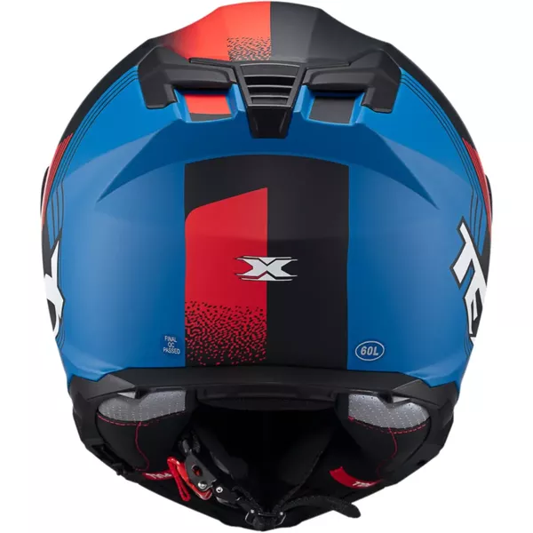 Capacete Texx Kaiman Track - Vermelho Preto Azul Fosco Moto One