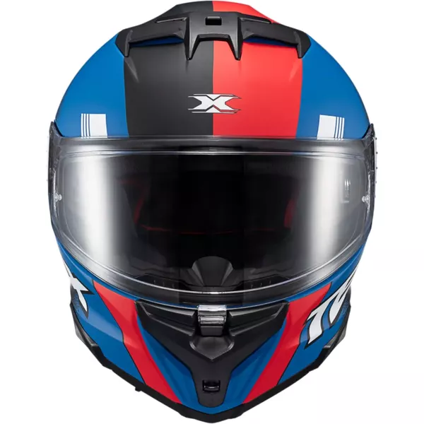 Capacete Texx Kaiman Track - Vermelho Preto Azul Fosco Moto One