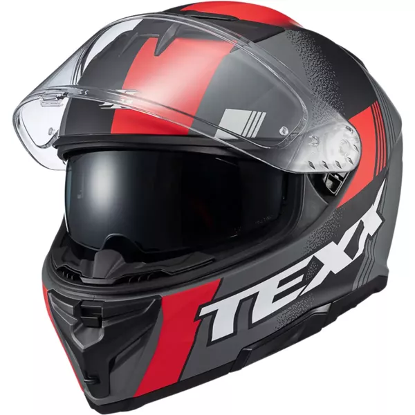Capacete Texx Kaiman Track - Vermelho/Preto/Cinza Fosco Moto One