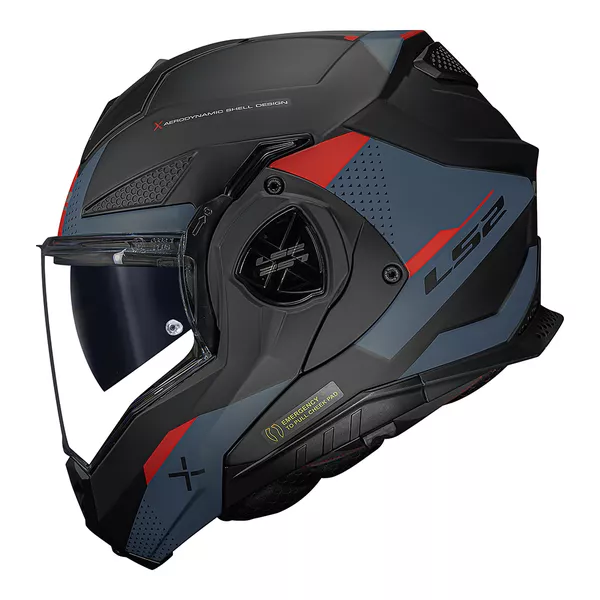 やまと Capacete Ls2 FF901 Advant X Oblivion - Preto Fosco/Azul Moto One