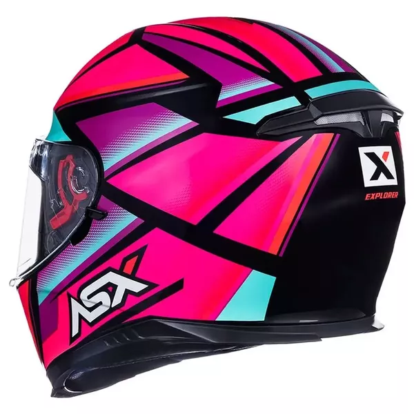 Capacete Asx Eagle SV Explorer - Preto Rosa Tifany Moto One