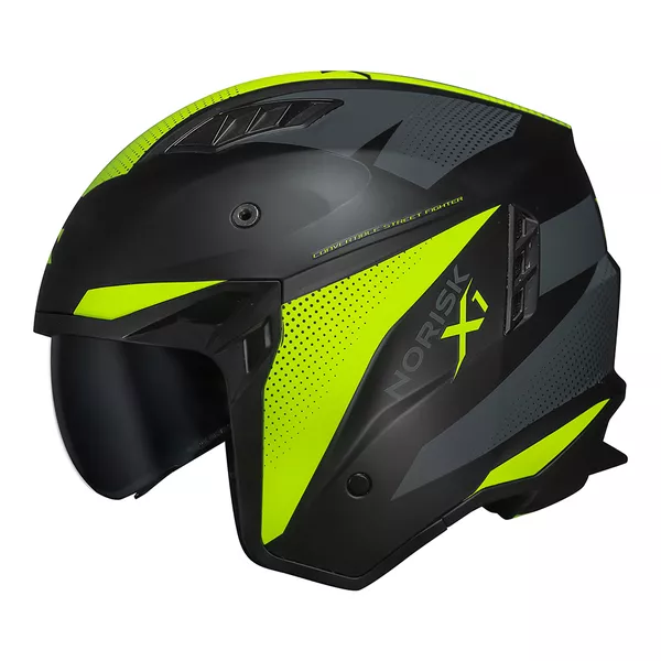 BALDR SKY　1　2セット Capacete Norisk Darth 2 X1 - Preto Fosco/Amarelo Moto One