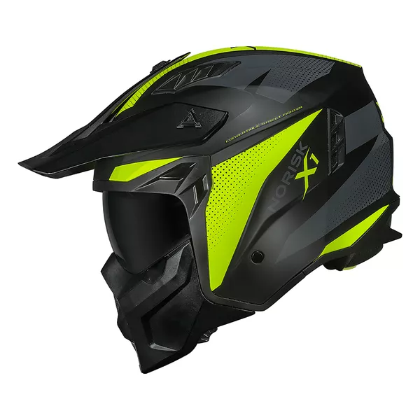 BALDR SKY　1　2セット Capacete Norisk Darth 2 X1 - Preto Fosco/Amarelo Moto One