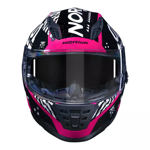 Capacete Norisk Ff302 Soul Tokyo - Preto/Branco/Rosa (Viseira